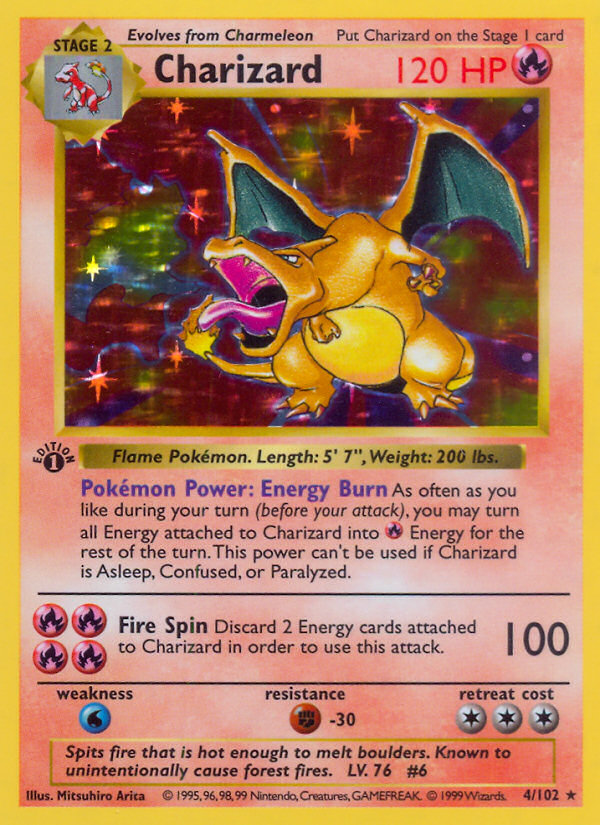 Charizard Holo — Base Set (Unlimited) raw Pokémon card listed on NMR