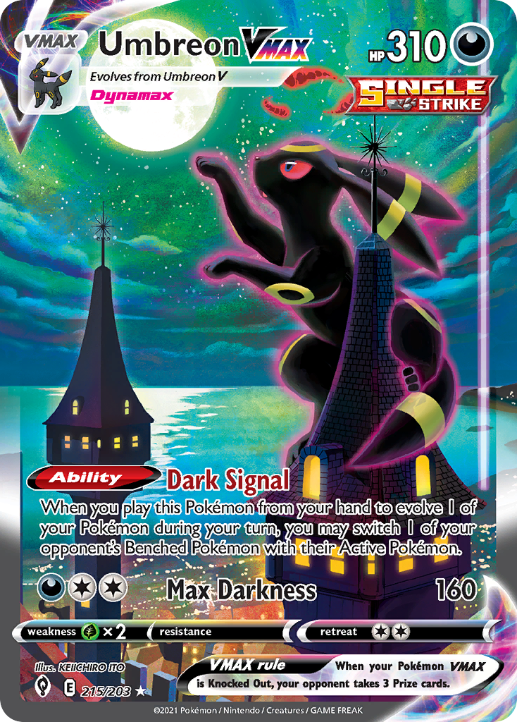Umbreon VMAX Alt Art — Evolving Skies raw Pokémon card listed on NMR